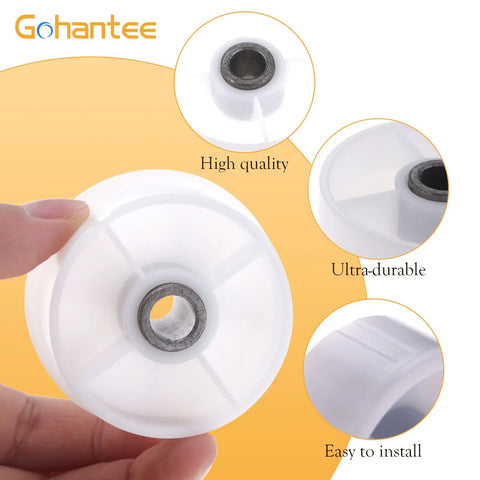 Legit Heavy Duty Dryer Idler Pulley Wheel Bearing Replaces Wp6 3700340 And Ap6009859 showing durable white plastic design.