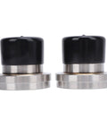 2 Pack Boat Trailer Bearing Protectors With Covers, Stainless Steel Center Grease Cap, 2.717 Inch Diameter, black covers shown