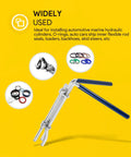 Pro Grade 3 Pack Hydraulic Seal Installation Tools Set For Cylinder Piston Seals And U Cup Rod Seals, three sizes shown