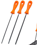 Three Piece Chainsaw File Kit With Plastic Handle For Chainsaw Sharpener Pro Grade Durable Steel Files In 5/32, 7/32 And 3/16 Inch To Sharpen