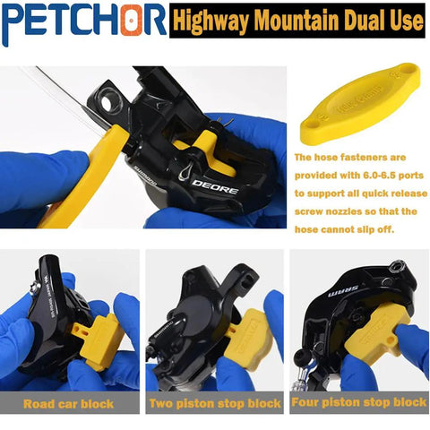 Hydraulic Disc Brake Bleed Kit for Mountain Bikes with 13 Quick Connect Joints and Funnels