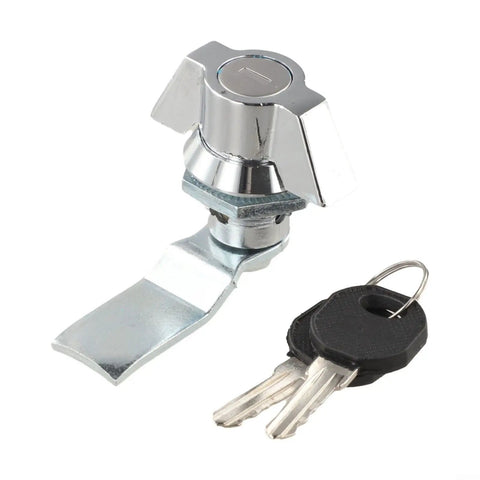 Heavy Duty Cabinet Cam Lock With Two Keys, Zinc Alloy Cylinder Lock in brushed silver finish for distribution boxes and cabinets