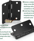 Tamper Resistant Door Hinge Screws Pack Of 10 1.75 X 0.38 X 0.38 Inches shown with installation guide