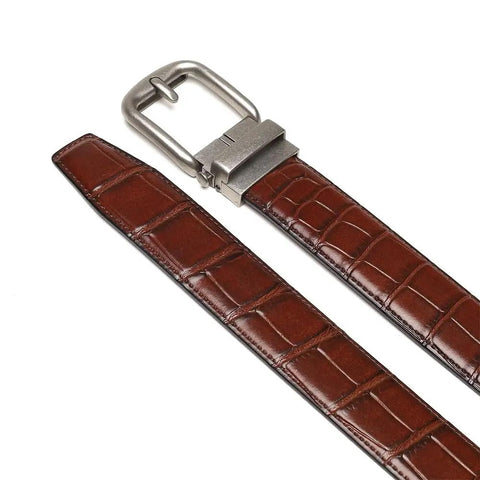Leather Ratchet Dress Belt For Men With Automatic Buckle Handmade All Leather Strap Ultra Smooth Scratch Resistant Buckle