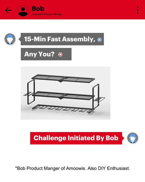 Image of Power Tool Organizer Wall Mount Three Tier Tool Storage Rack with drill holder and shelving.