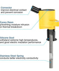 Yellow Ignition Coil Pack Set Of 10 DG508 Curved Boot For Motorcraft Spark Plug SP479 with labeled features in diagram