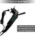 Professional Grade Smooth Operator Electric Handheld Curved Beveling Machine With Zero To Forty Five Degree Adjustable Chamfer Tool and Killer Precision Blades for Quick Carbon Steel Aluminum Plate and Pipe Welding Prep, K, V, X, Y bevel type.