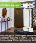 Smart Switch Companion For Multi Location Switching So You Can Control Lights From Any Wall In Your Home Not For Standalone Use 120V 60Hz Works With Primary Decora Smart Dimmer Or Fan Control White Ivory Light Almond, shown in hallway setting.