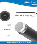 Cross-section of Three Quarter Inch Shop Air Line Kit For Garage With 200 Ft HDPE Aluminum Piping And Four Way Manifold Block Leak Proof And Easy To Install Black 200 PSI