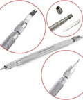 9 Piece Watch Repair Kit For DIY Band Remover Tools With Vanadium Steel Horology Tool Set close-up of pin removal tool attachment