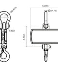 Diagram of 1000kg 2000 Lb Postal Scale Beefed-Up Heavy Duty Crane Scale Industrial Hanging Scale With Touch Key LCD Display And Remote