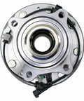 Close-up of SP620303 wheel hub and bearing assembly, front left and right driver and passenger side, metal construction.