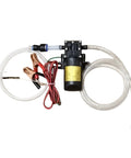 Heavy Duty Commercial 12V Electric Fluid Transfer Pump For Oil And Gasoline with hoses and alligator clips for easy use.