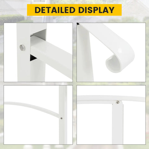 Detailed display of Adjustable Three Foot Steel Step Handrail for Outdoor Stairs showing steel tubing and connection details.