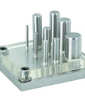 9 Pc Hand Disc Hole Punch Set For Sheet Metal Steel Cutter And Die Kit Pro Grade Punching Tool Displayed on Base Plate