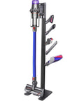 Floor Standing Docking Station For V15 Detect And V11 Series Cordless Vacuum Cleaners, black metal rack with attachments