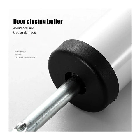 Built To Last Aluminum Alloy Automatic Door Closer With Adjustable Buffer Force For Up To 35 Kg Doors edge view of buffer rod
