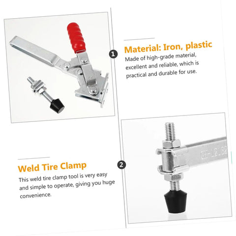Two Piece Welding Toggle Clamps With Rubber Tips For Workshop And Woodworking Rust Resistant Iron Build Ergonomic Handle