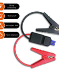 High Capacity EC5 Jump Starter Replacement Cables For 12V Rigs With Smart Connector Clamps and Grippy Alligator Heads close-up of clamps