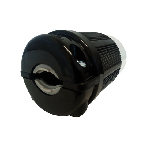 L16-30C Grounding Locking Connector 30A 480V AC 3 Pole 4 Wire NEMA L16-30 cUL Listed Industrial Grade Power Plug close-up view