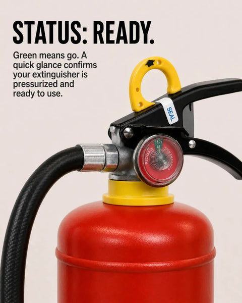 Totally Bulletproof 5 Lb Abc Dry Chemical Fire Extinguisher 2 Pack with pressure gauge ready for use at home or office.
