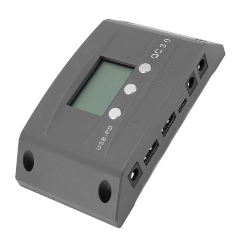 Beefed Up 50A MPPT Solar Charge Controller With LCD Display And Dual USB Ports For 12V 24V Auto Adaptive Charging Ideal For Solar Panels Camping And Outdoor Adventures, gray plastic unit