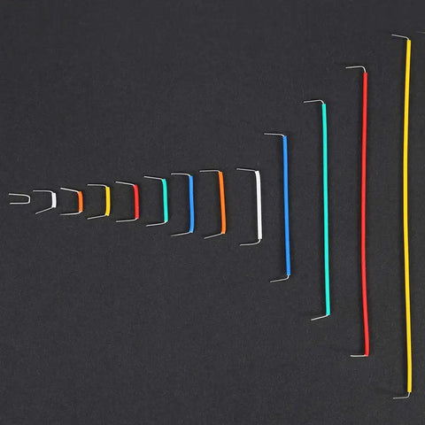 Hassle Free Professional Grade Preformed Jumper Wires With Right Angle Pins For Breadboards and Circuit Prototyping, assorted sizes