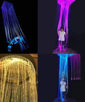 Lit 16W Bluetooth Fiber Optic Curtain Light Kit With RGBW Waterfall Effect and Music Mode App for Sensory Rooms, 300 fibers