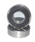 Front view of two 6203-2RS deep groove ball bearings with double rubber seals (3/4 in bore)