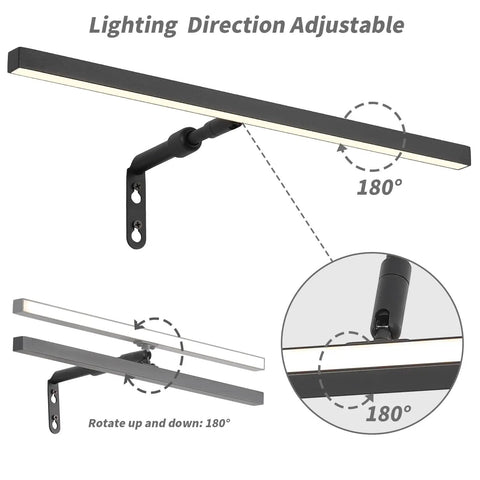 Plug In 16 Inch 4W LED Picture Light With Remote And Timer Adjustable 360 Degree Rotation And 90 Degree Tilt Black Finish