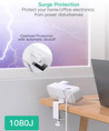 8 In 1 Desk Clamp Power Strip With 4 Outlets And 4 USB Ports Including 2 USB-C PD Fast Charge, installed under desk