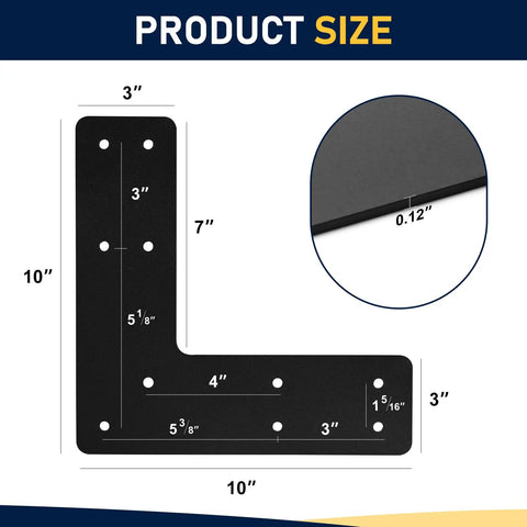 Built Tough 10x10 L Post Bracket 4 Pack For Wood 4x4 And 6x6 Lumber Black Powder Coated L Shape Post To Beam Connectors Flat Mending Plates Beam And Pergola Brackets Durable Steel