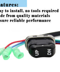 Rock Solid Tilt Trim Switch Replacement For Mercury Mariner Outboard with labeled wires and 'UP' 'DN' buttons