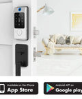 Keyless Entry Door Lock With Keypad For Front Door Biometric Fingerprint Deadbolt Passcode Lock installed on white door