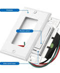 Single Pole Or 3 Way Dimmer Light Switch 1 Pack Heavy Duty Quick Install For Home Fixtures Smoothly Adjusts Dimmable Led Cfl Bulbs Up To Six Hundred Watts Zero Buzz, showing wallplate, rocker switch, and slide control lever.