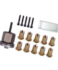 Rivet Nut Kit M3 To Drill Attachment for DIY Auto Projects showing nuts, screws, mandrel adapter, and storage case.