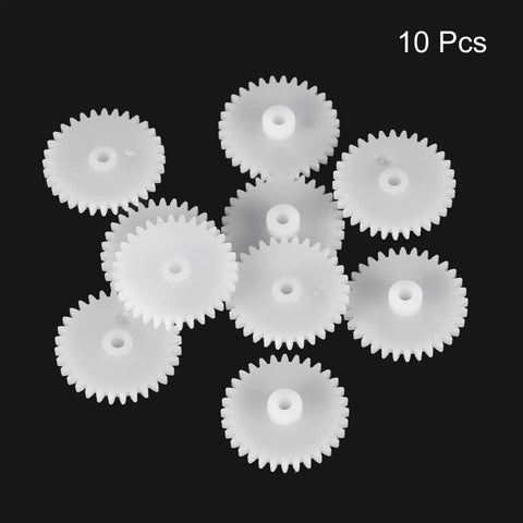 Plastic Gear Set 32 Tooth Reduction Gears For RC Cars And DIY Robots Module 0.5 Ten Piece White Gear Kit For Gear Trains
