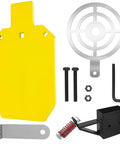 Heavy Duty AR500 Steel Target For Shooting With Target Stand And Yellow Silhouette Gong Half Inch Thick Metal Target parts shown