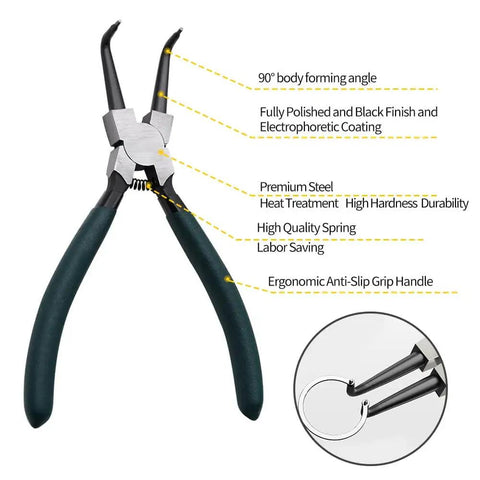 500Pcs Retaining Ring Set M4 To M28 With 21 Sizes Alloy Steel Circlip Snap Ring Kit Including 4 Pliers For Internal And External Snap Rings Pro Grade