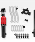Heavy Duty Hydraulic Wheel Bearing Puller 10 Ton Capacity Hub Remover Tool With 250 Millimeter Reach and included components.