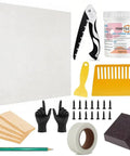 34 Piece Drywall Repair Kit For Large Holes And Cracks That Wont Break The Bank Includes 12x12 Inch Patch Saw Wood Backing Boards Spackle Mesh Tape Pencil And More