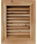 Vertical Gable Vent For Exterior, Western Red Cedar, Unfinished, 12W x 18H Opening And 17W x 23H Frame, Includes Metal Screen