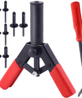 Rivet Gun Set With 40 Nylon Blind Rivets In 4 Sizes And 1 Fastener Removal Tool Hand Riveter Kit For Automotive Repair And DIY Projects