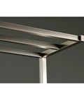 Close-up of the Edenscape Freestanding Towel Rack in brushed nickel solid steel triple bar design.