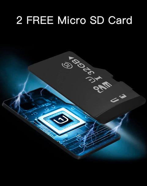 32GB SD card included with Pan Tilt Security Camera For Baby Monitor With Phone App No Brainer 2 Pack