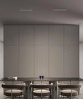 Smooth Triac Dimmable 15W Linear Recessed Lights With Slick White Trim 5 Cct Selectable Premium Led Ceiling Fixtures in modern dining area.