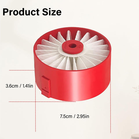 Must Have No Fuss High Density Replacement Filter For V20 Cordless Stick Vacuum CMCVS001D1 dimensions in cm and inches