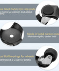 Close-up details of 4 Pack Steel Tri-Dolly Furniture Movers Set with 3 Wheel Design featuring anti-slip pads and steel construction.