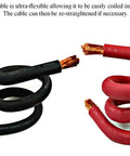 Ultra Flexible 8 AWG Copper Battery And Welding Cable Set 25ft Black Plus 25ft Red Pure Copper Made In USA SAE J1127 Approved