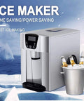 Zero Drama Automatic Countertop Ice Machine Cranking Out Fresh Clear Cubes At Nine Point Five Kilograms Daily With Food Grade Abs Body And Sleek Brushed Metal Finish For Instant Home Bar Ready Vibes - sleek silver design with ice bucket
